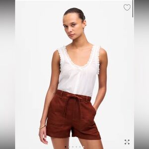NWT Madewell Rust Women's Drawstring Linen Shorts - L - 10 / 12
